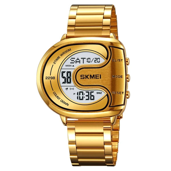 SKMEI Stylish Digital Watch | 100% Authentic | SKMEI 2298 Golden