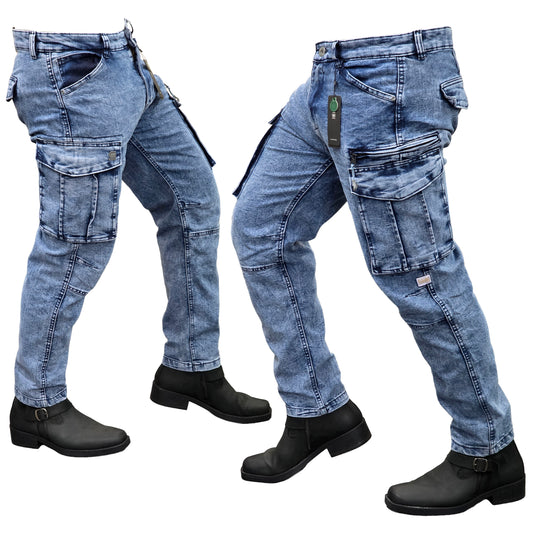 6 Large Pockets Stitch Denim Cargo Pant | DC Pant 01