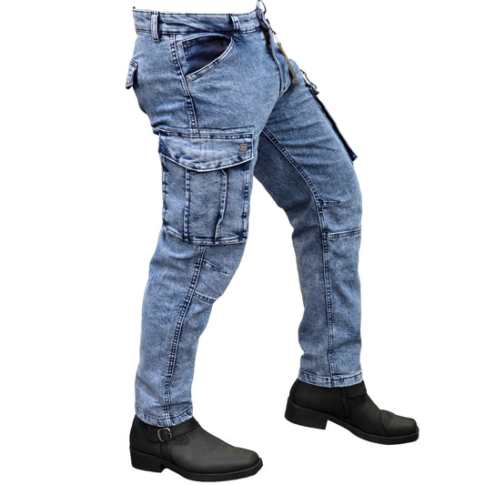 6 Large Pockets Stitch Denim Cargo Pant | DC Pant 01