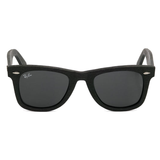 Black sunglasses with gray frames on a white background