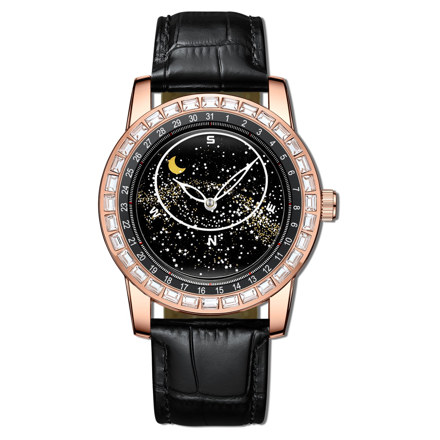 Sanda Starlink Full Bezel Star Rotating Dial Quartz Watch | Starlink 1002