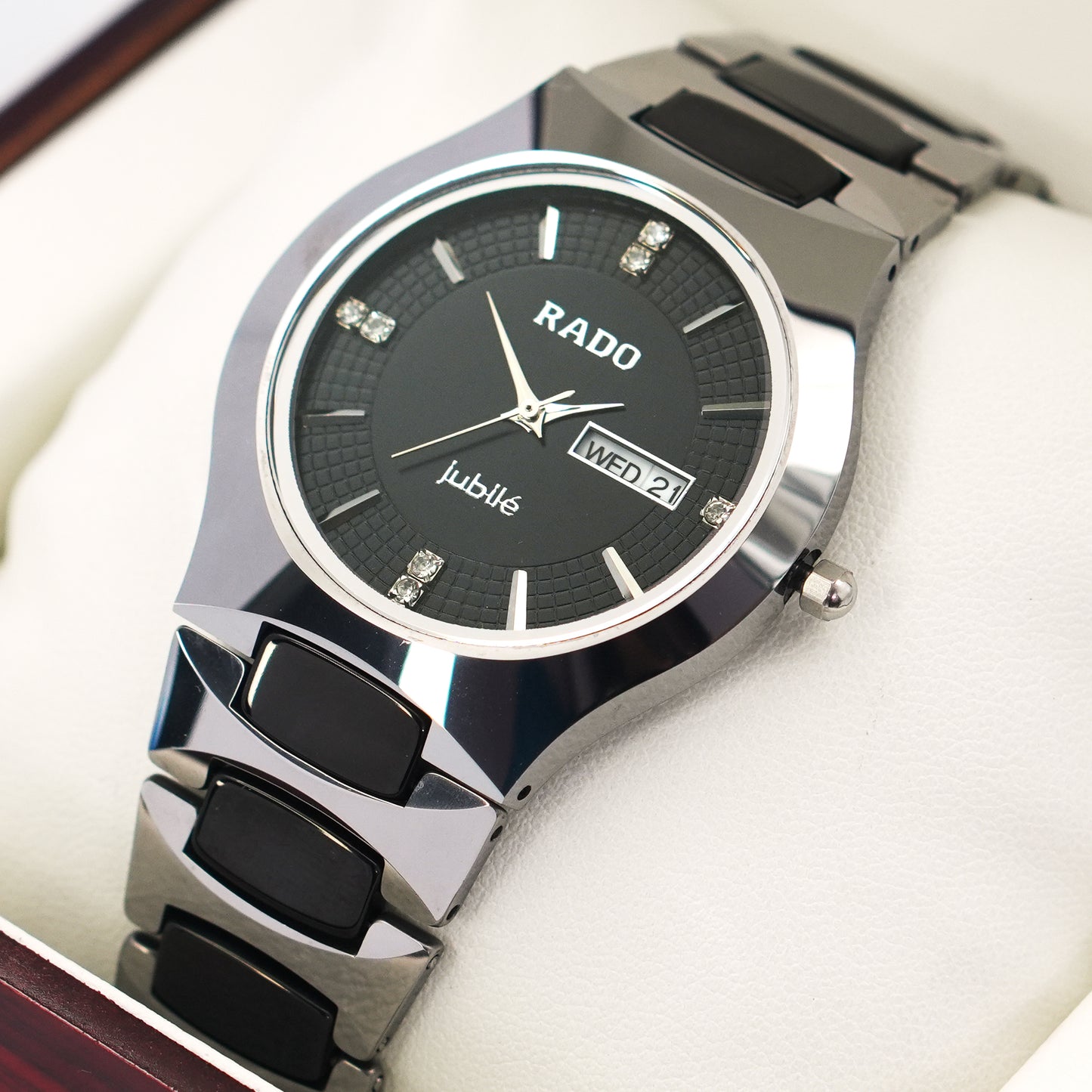 Premium Quality Rado Ceramic Stainless Steel Mix Quartz Watch | RAD Watch CS 51 B