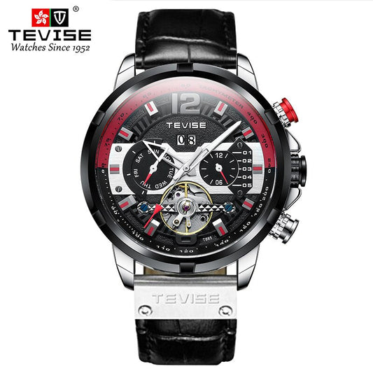 Tevise Mechanical Automatic Premium Quality Watch | Tevise 27 Black Red
