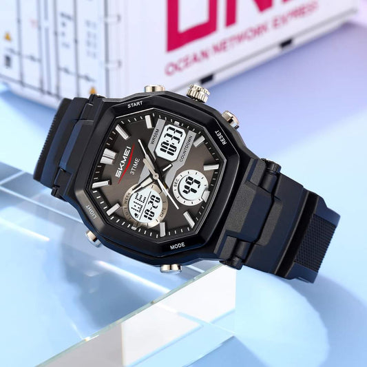 SKMEI Dual Time Analog Digital Watch | 100% Authentic | SKMEI 2389 Black