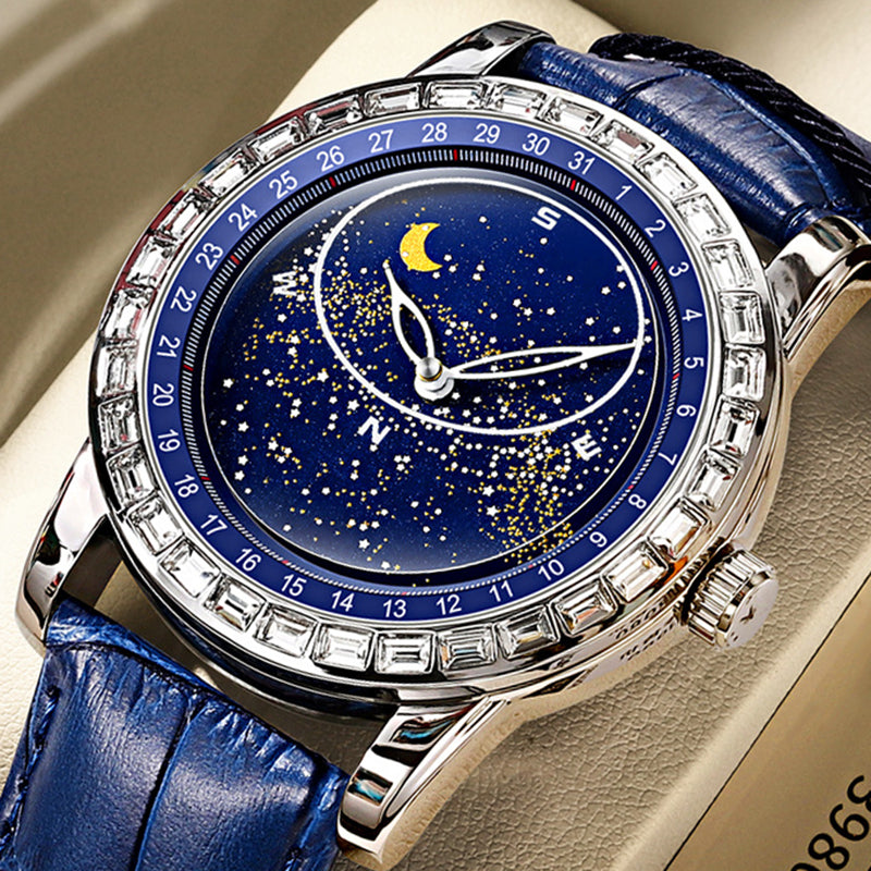Sanda Starlink Full Bezel Star Rotating Dial Quartz Watch | Starlink 1002