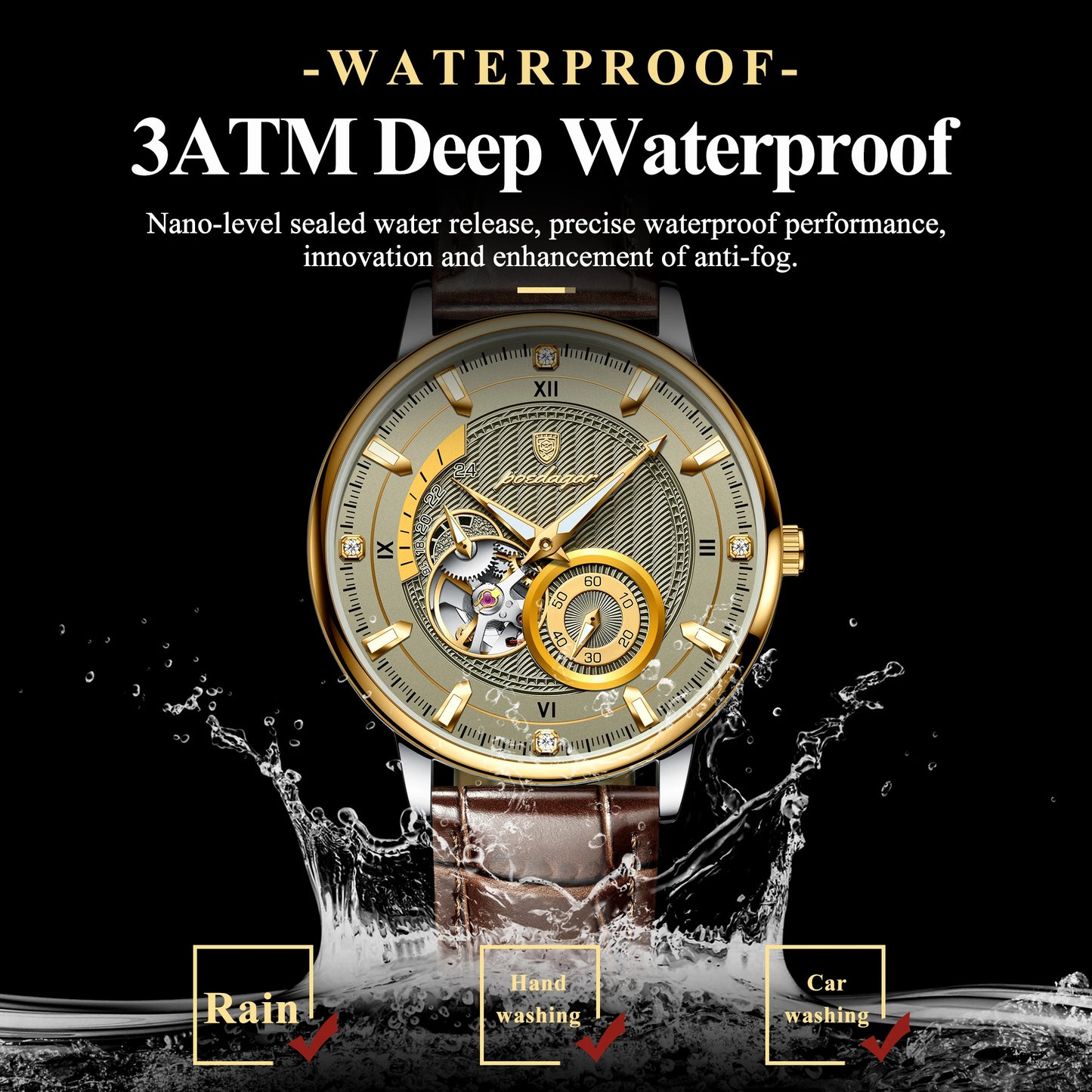 Poedagar Automatic Mechanical Watch | 100% Authentic | Poedagar 1416B 1