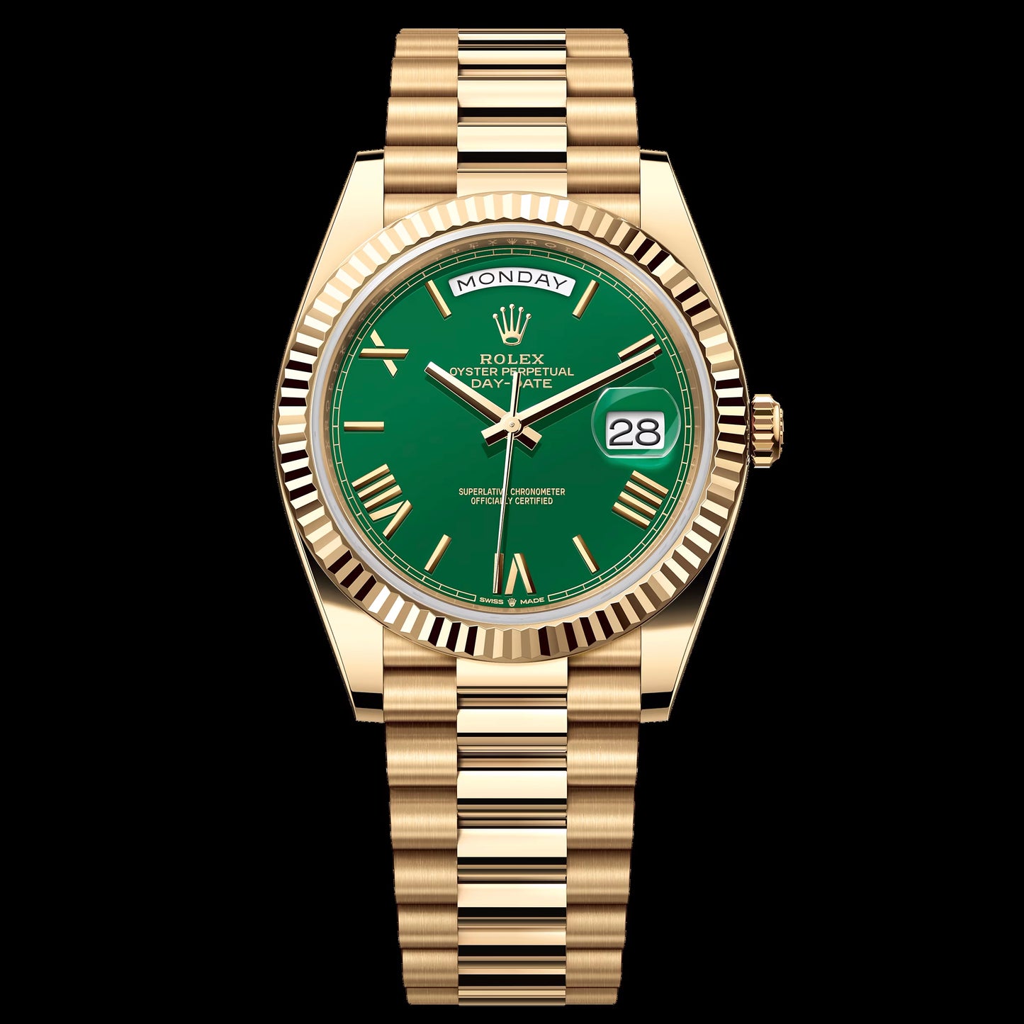 ROLEX Watch Day Date 40 Golden Green