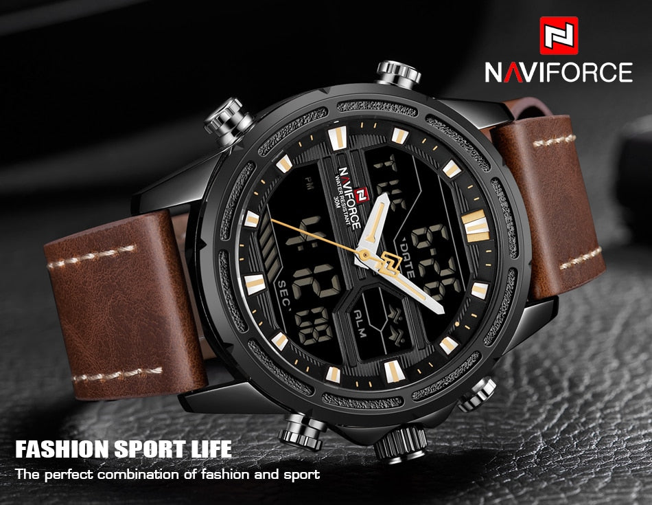 Original NAVIFORCE Stylish Waterproof Quartz Watch for Men | NF 37