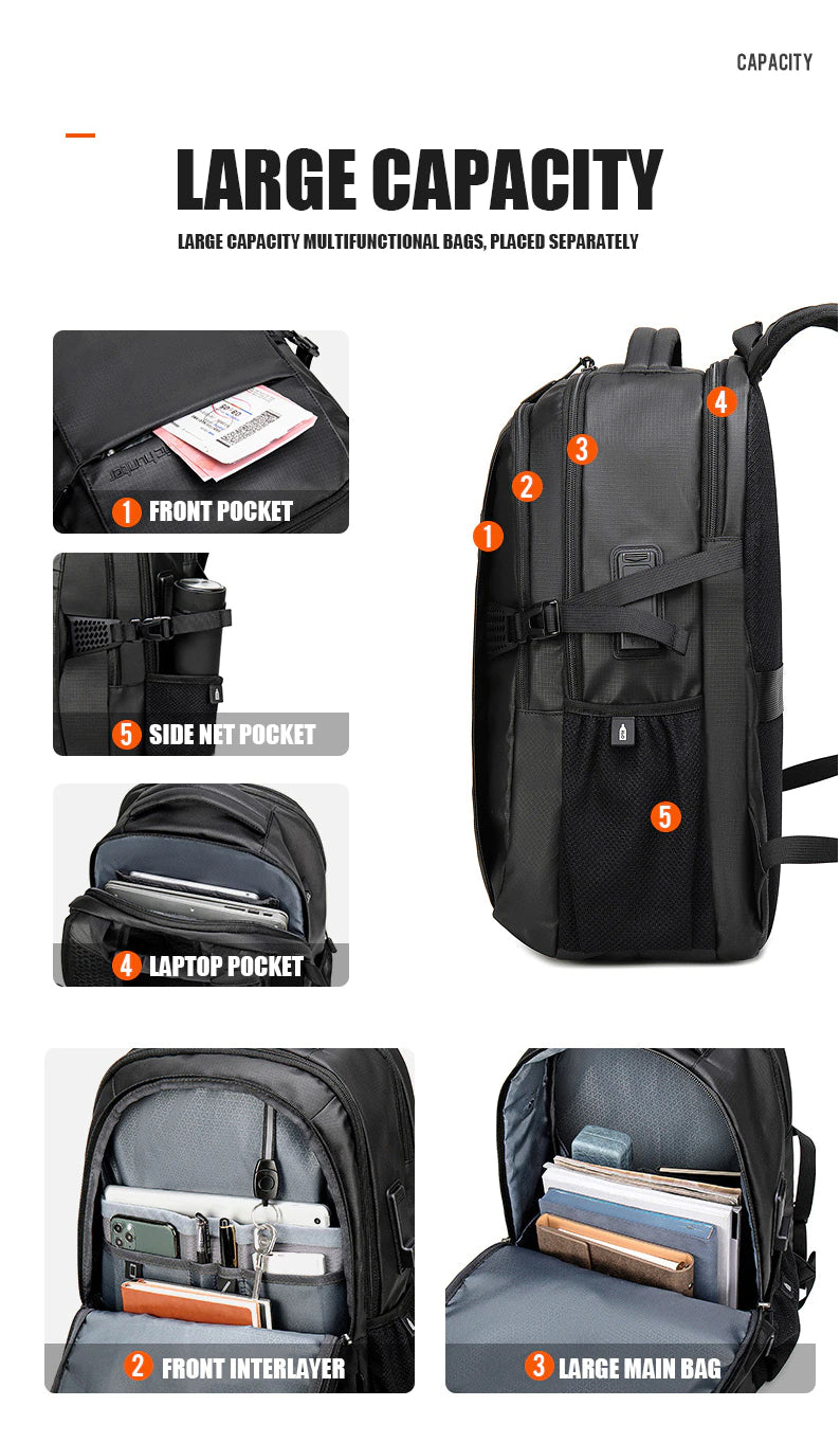 Waterproof Business USB Headphone Jack Multifunctional Backpack | Cardin Bag 20
