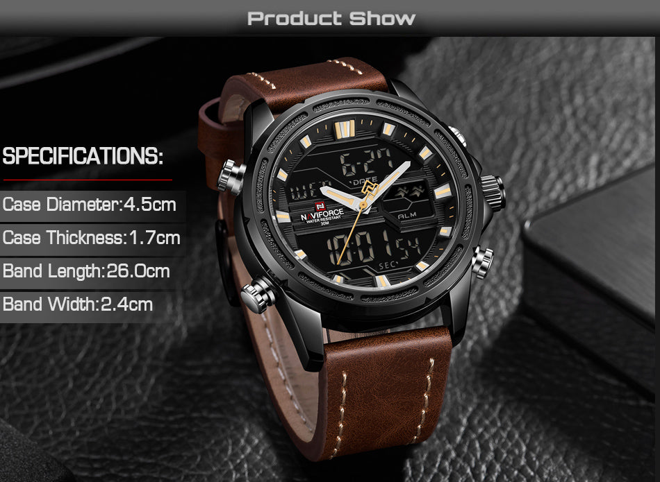 Original NAVIFORCE Stylish Waterproof Quartz Watch for Men | NF 37