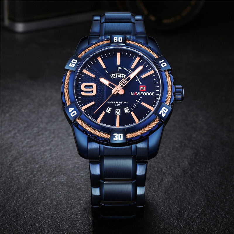 NAVIFORCE Stylish Trendy Waterproof Quartz Watch for Men | NF 56