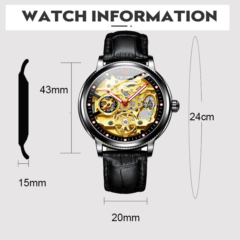Luxury Tevise Mechanical Automatic Premium Quality Watch - Tevise 25