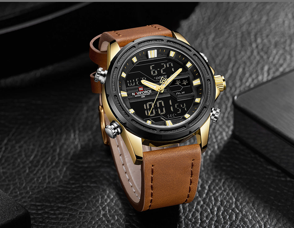 Original NAVIFORCE Stylish Waterproof Quartz Watch for Men | NF 37