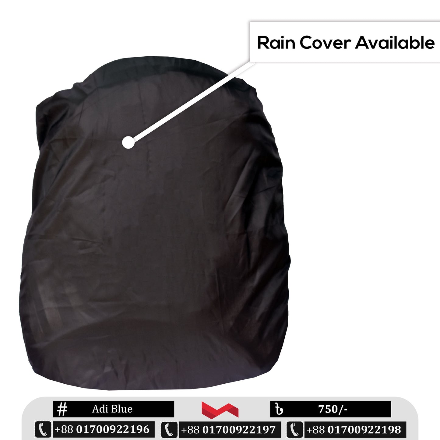 Stylish Radium Bag with Rain Cover - Adi Blue Bag
