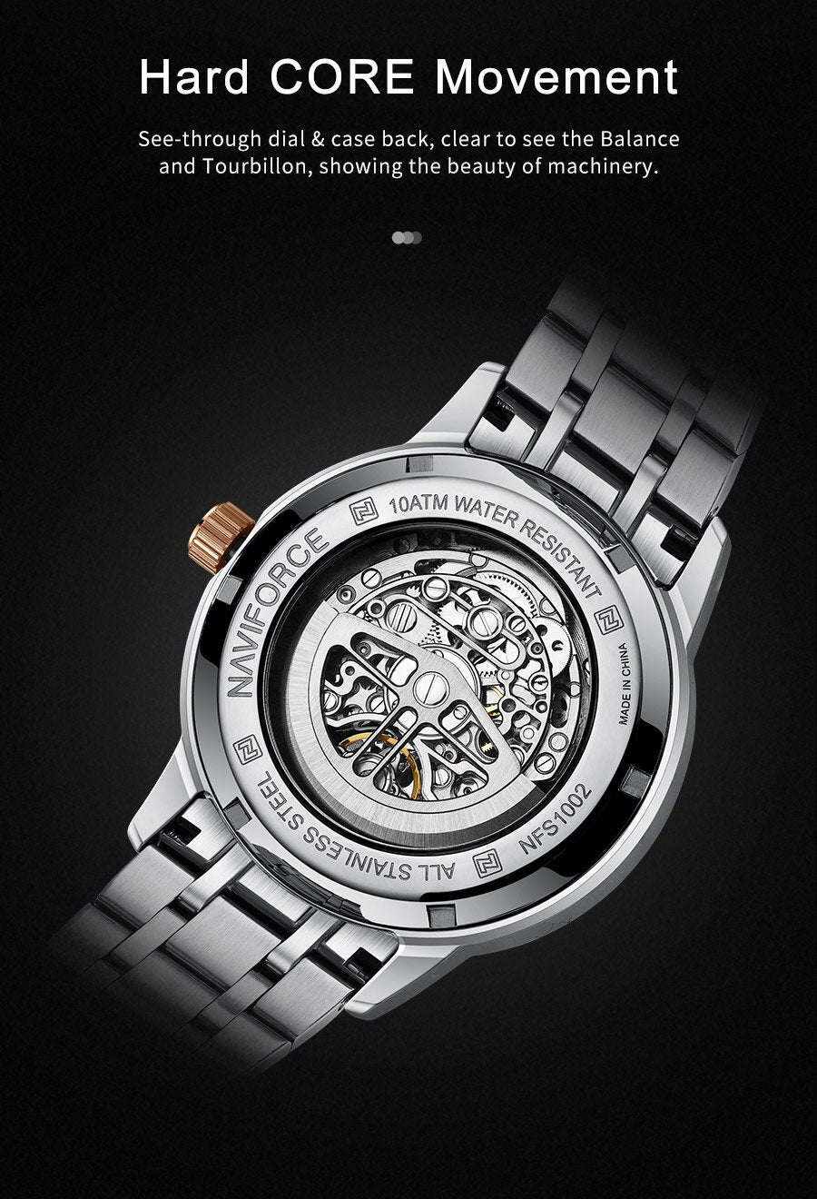 Luxury Original Premium Quality NAVIFORCE Waterproof Mechanical Watch | NF 65