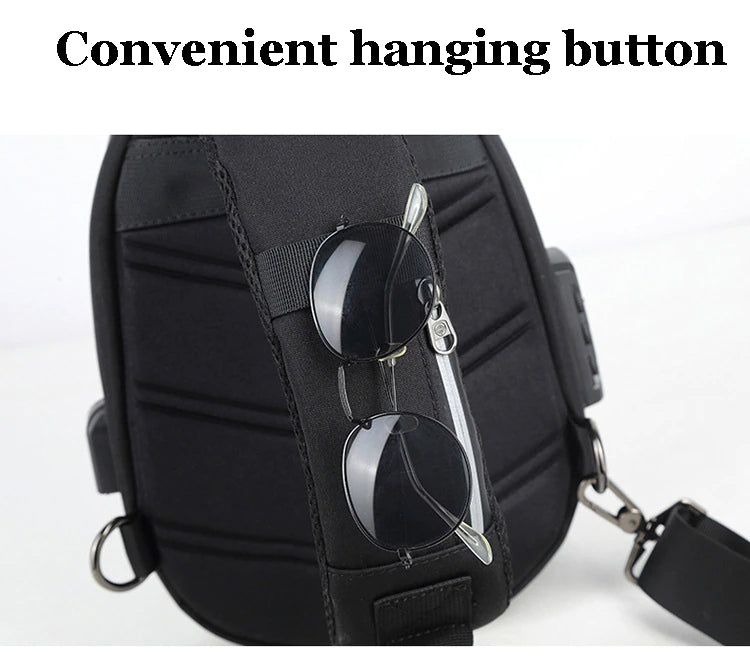 Anti-theft lock Chest-Bag - Side Bag - USB charging travel Shoulder Waterproof Crossbody Bag - KN Side Bag 02