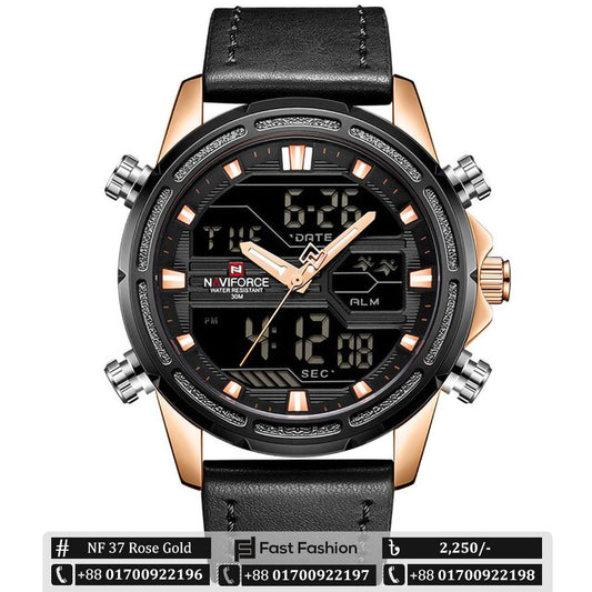 Original NAVIFORCE Stylish Waterproof Quartz Watch for Men | NF 37
