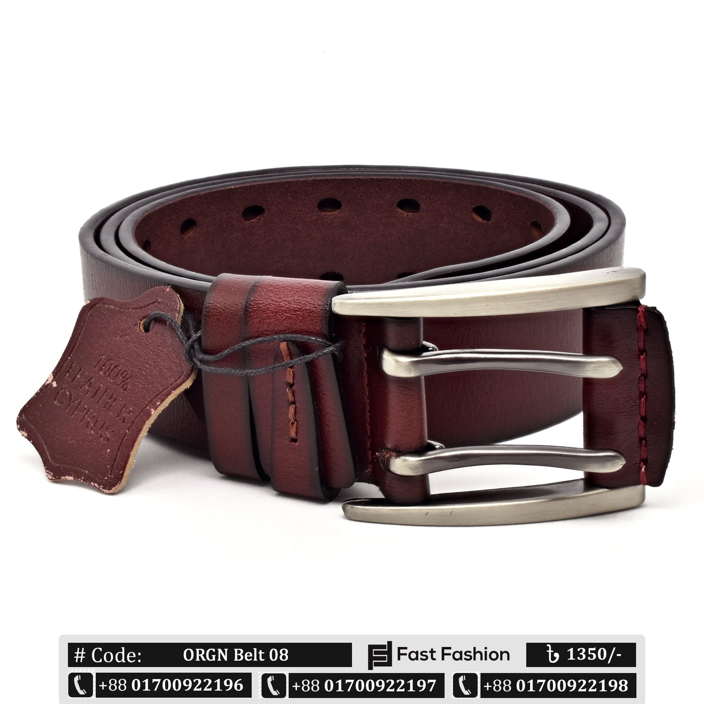 Premium Quality Double Pin Original Leather Belt | Imported from China | ORGN Belt 08