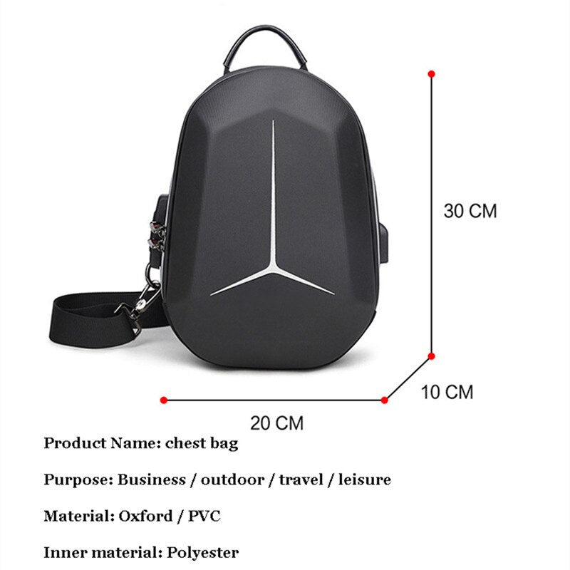 Anti-theft lock Chest-Bag - Side Bag - USB charging travel Shoulder Waterproof Crossbody Bag - KN Side Bag 02