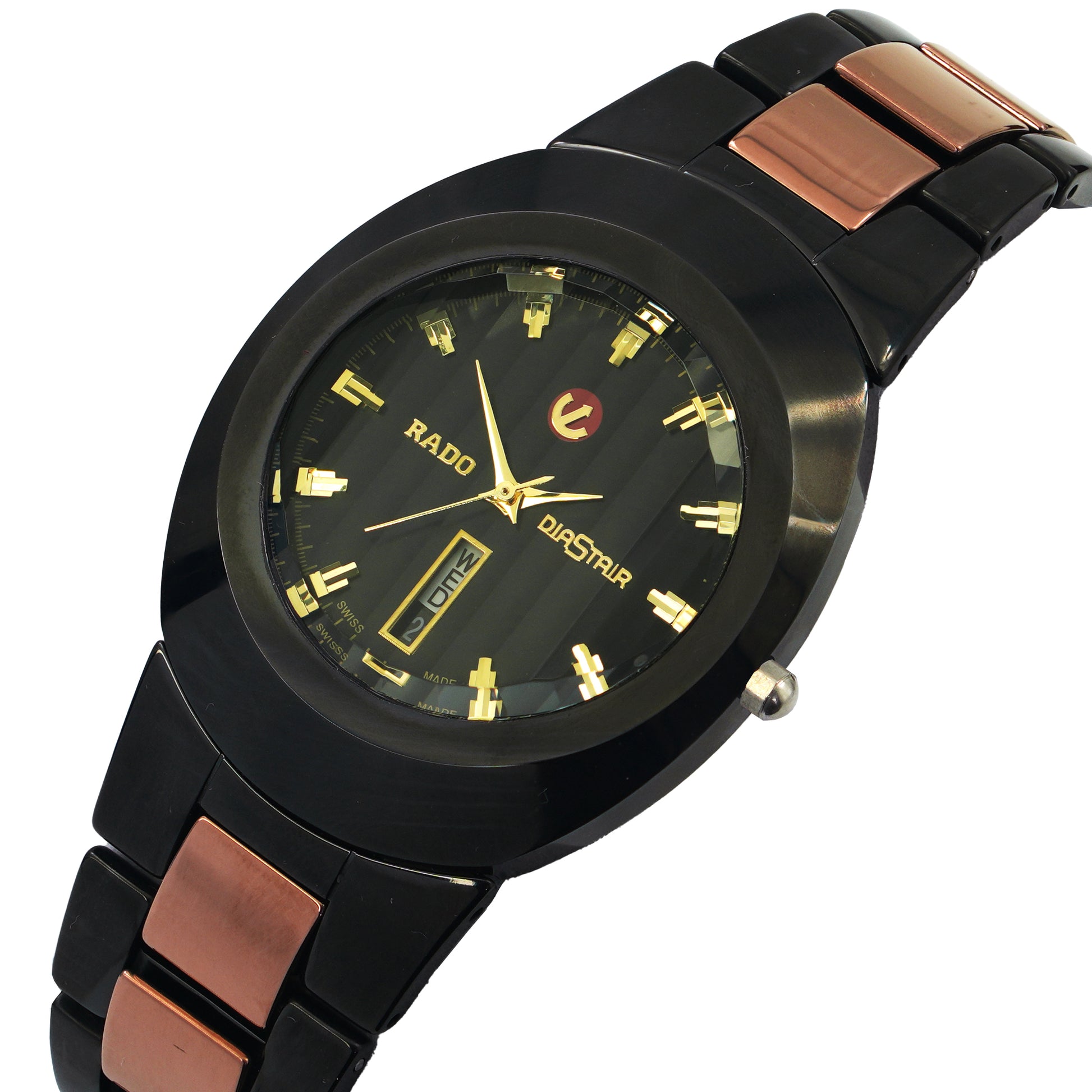 Premium Quality Rado Ceramic Stainless Steel Mix Quartz Watch RAD Watch CS 54 C