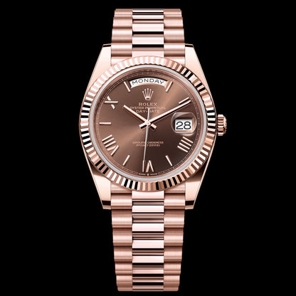 1:1 Luxury Automatic Mechanical Watch | RLX Watch Day Date 40 Rose Gold