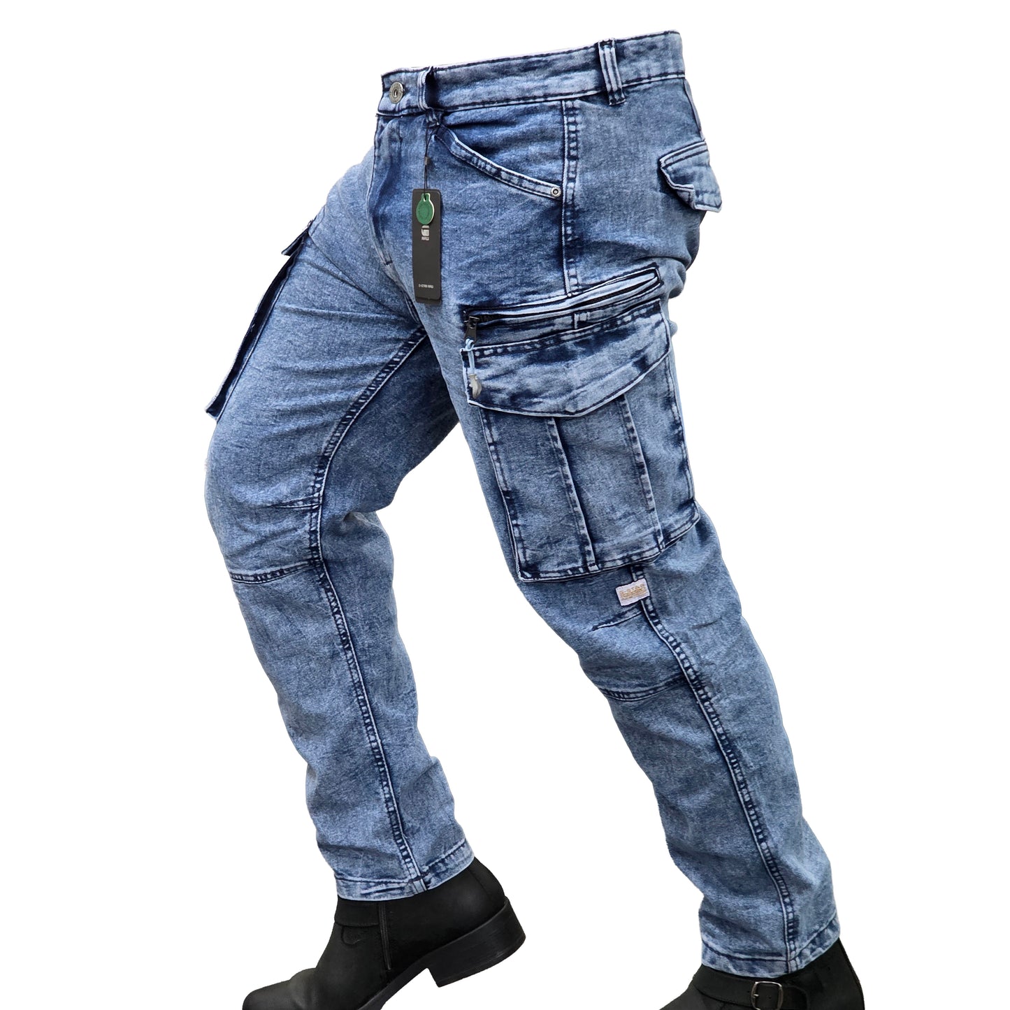 6 Large Pockets Stitch Denim Cargo Pant | DC Pant 01