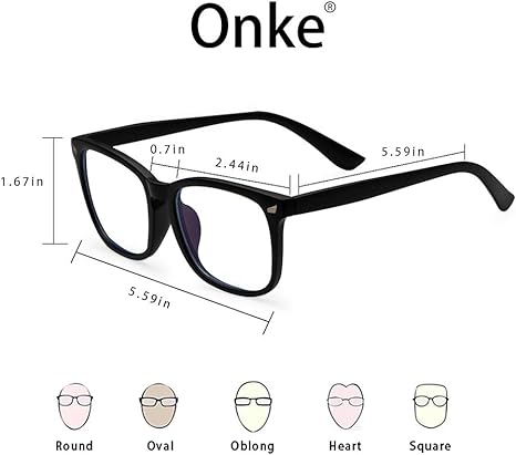 ONKE 3in1 Pack Blue Light Eyeglasses Frame Anti Blue Ray for Men Women | ONKE Glass 1001