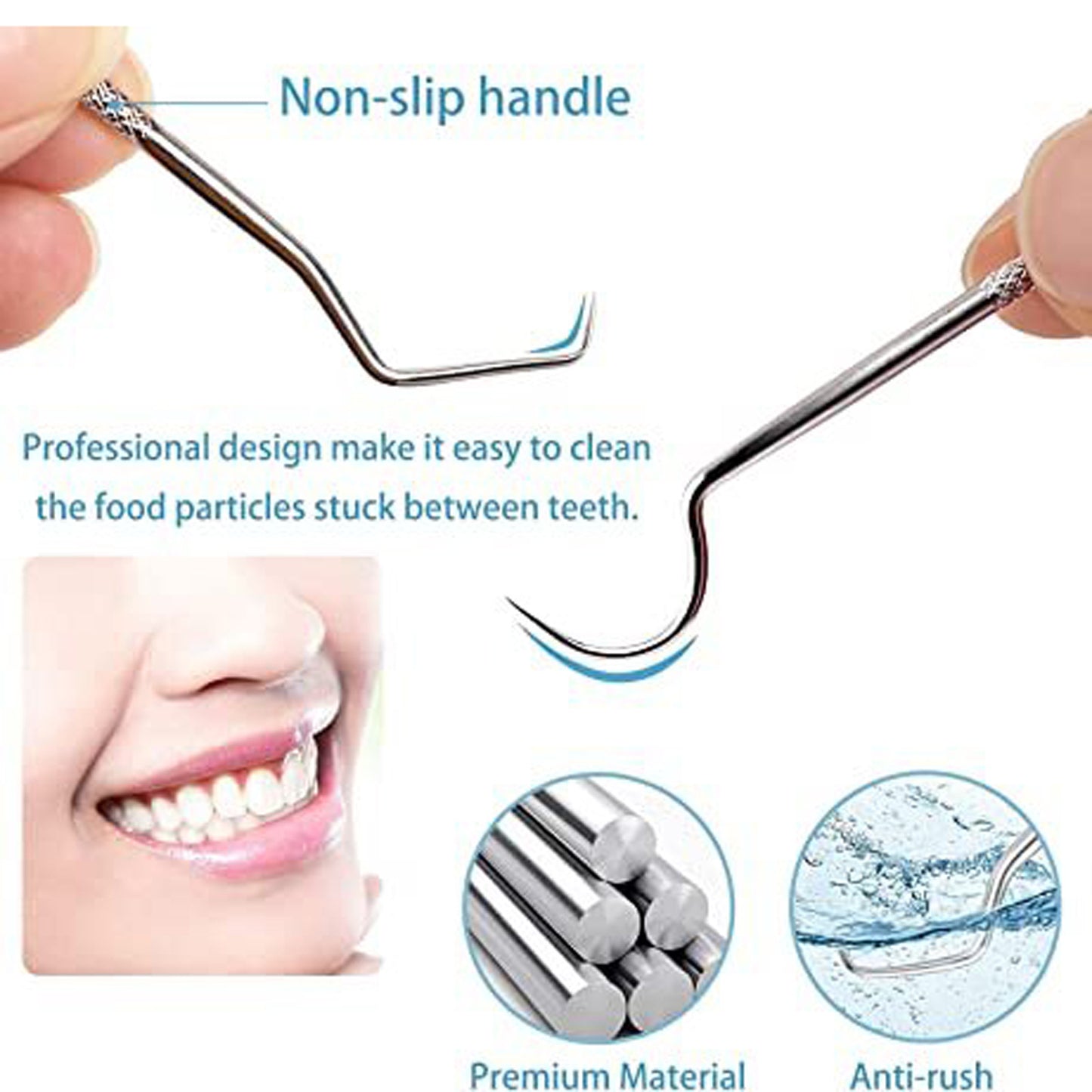 Stainless Steel Toothpick Set | Tooth Flossing Reusable Toothpicks Portable Set