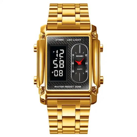 SKMEI 1868 Rectangular Digital Analog Quartz Watch