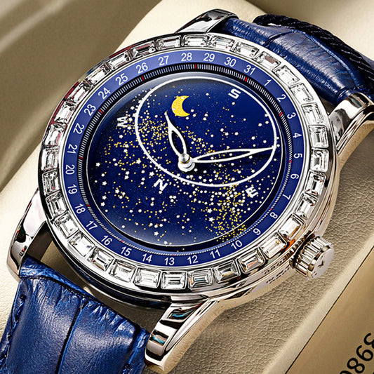 Sanda Starlink Full Bezel Star Rotating Dial Quartz Watch | Starlink 1002