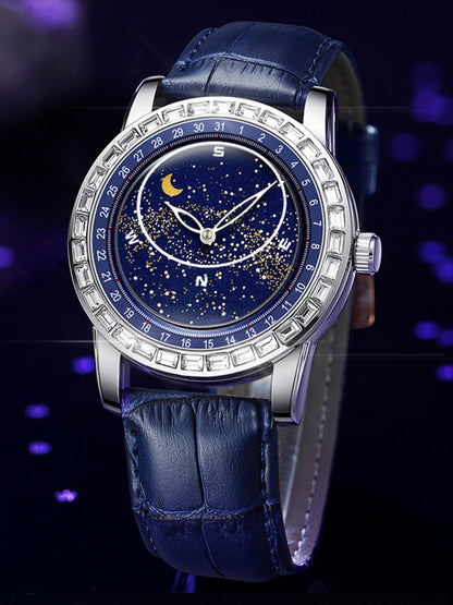 Sanda Starlink Full Bezel Star Rotating Dial Quartz Watch | Starlink 1002