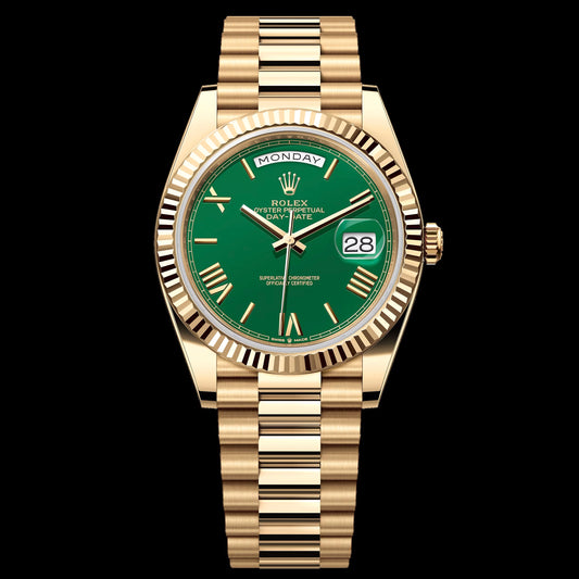 1:1 Luxury Automatic Mechanical Watch | RLX Watch Day Date 40 Golden Green