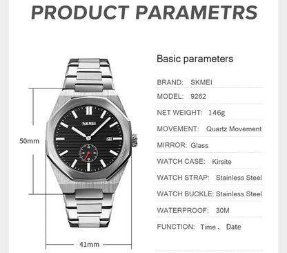 Stylish Business Class Waterproof SKMEI Watch - SKMEI 64