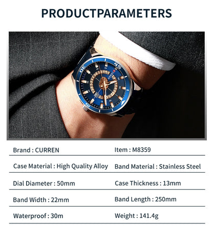 Original Trendy Stylish Stainless Steel CURREN Watch | Curren 28