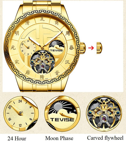 Luxury Tevise Mechanical Automatic Premium Quality Watch - Tevise 24