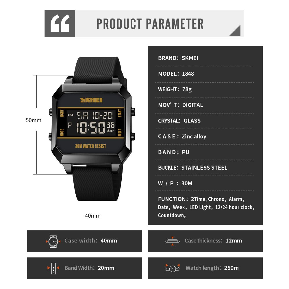 Original SKMEI Stylish Waterproof Watch - SKMEI 67