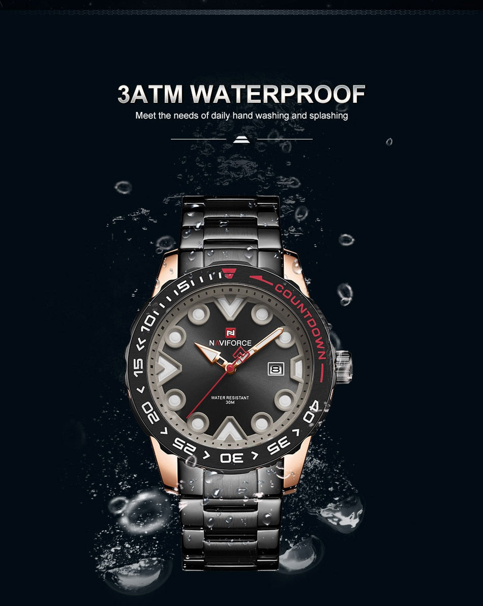 Original NAVIFORCE Stylish Waterproof Quartz Watch for Men | NF 49