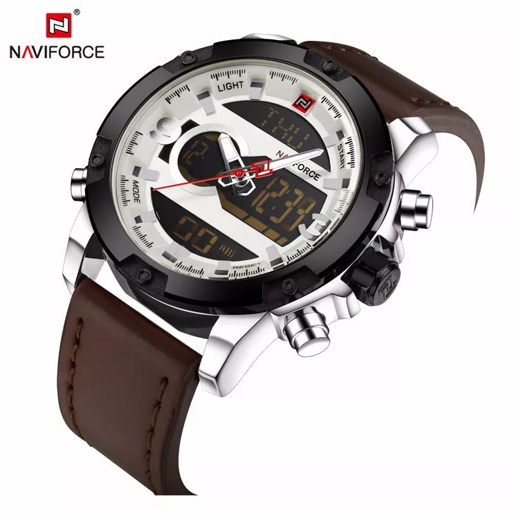 Naviforce Dual Time Digital Analog LED Watch NF 67 Fast Fashion