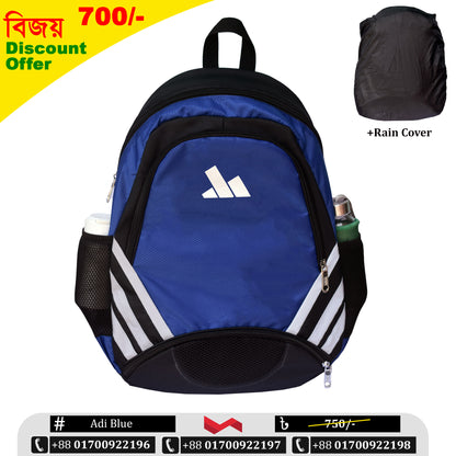 Stylish Radium Bag with Rain Cover - Adi Blue Bag