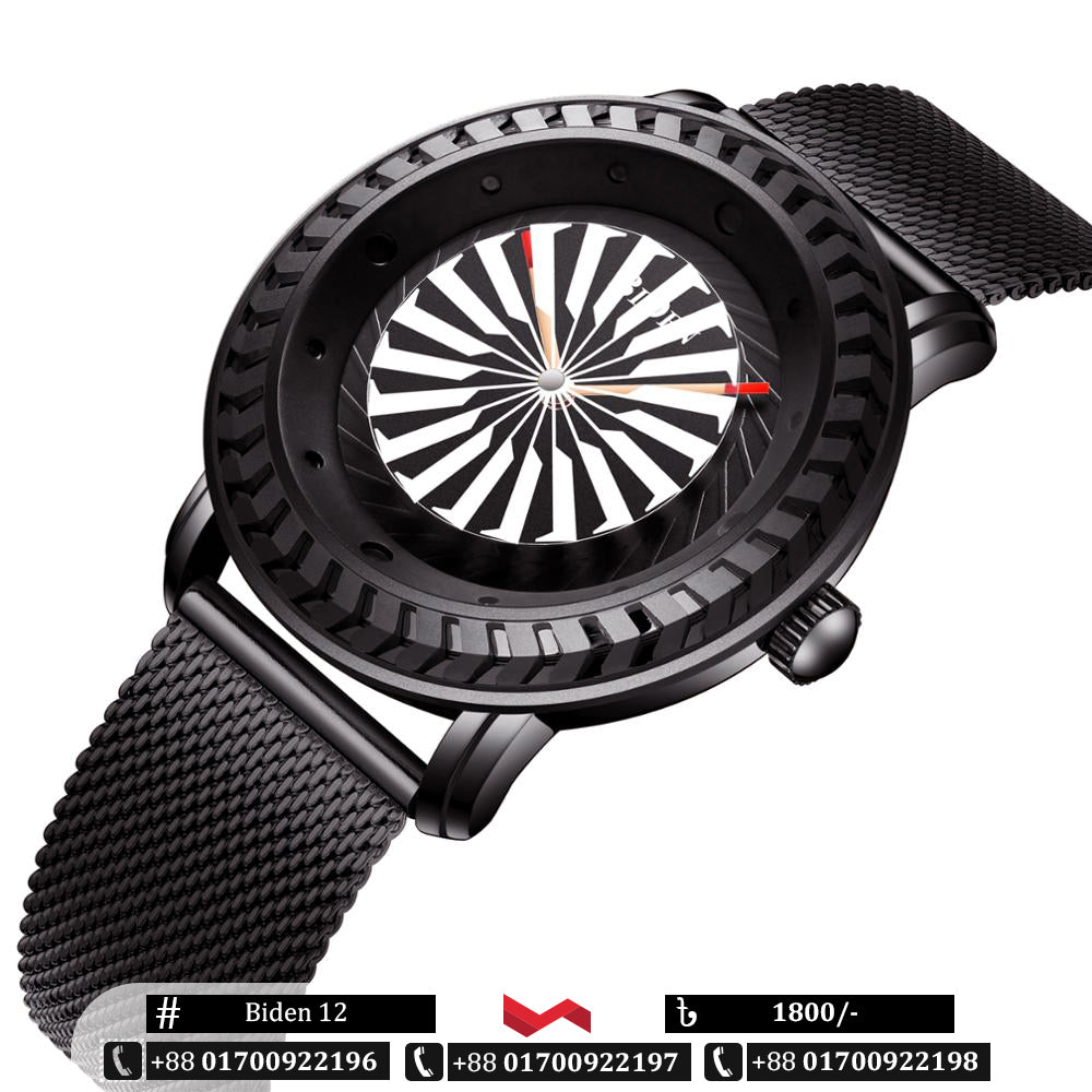 Stylish Unique Design Quartz Stainless Steel Watch For Men - Biden 12
