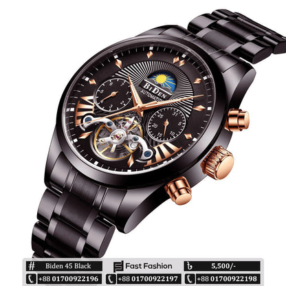 Original BIDEN Luxury Mechanical Automatic Self-Wind Wristwatche Watch - Biden 45