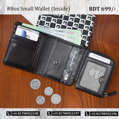 Mini Pocket Size Leather Wallet - Black & Chocolate Color Available