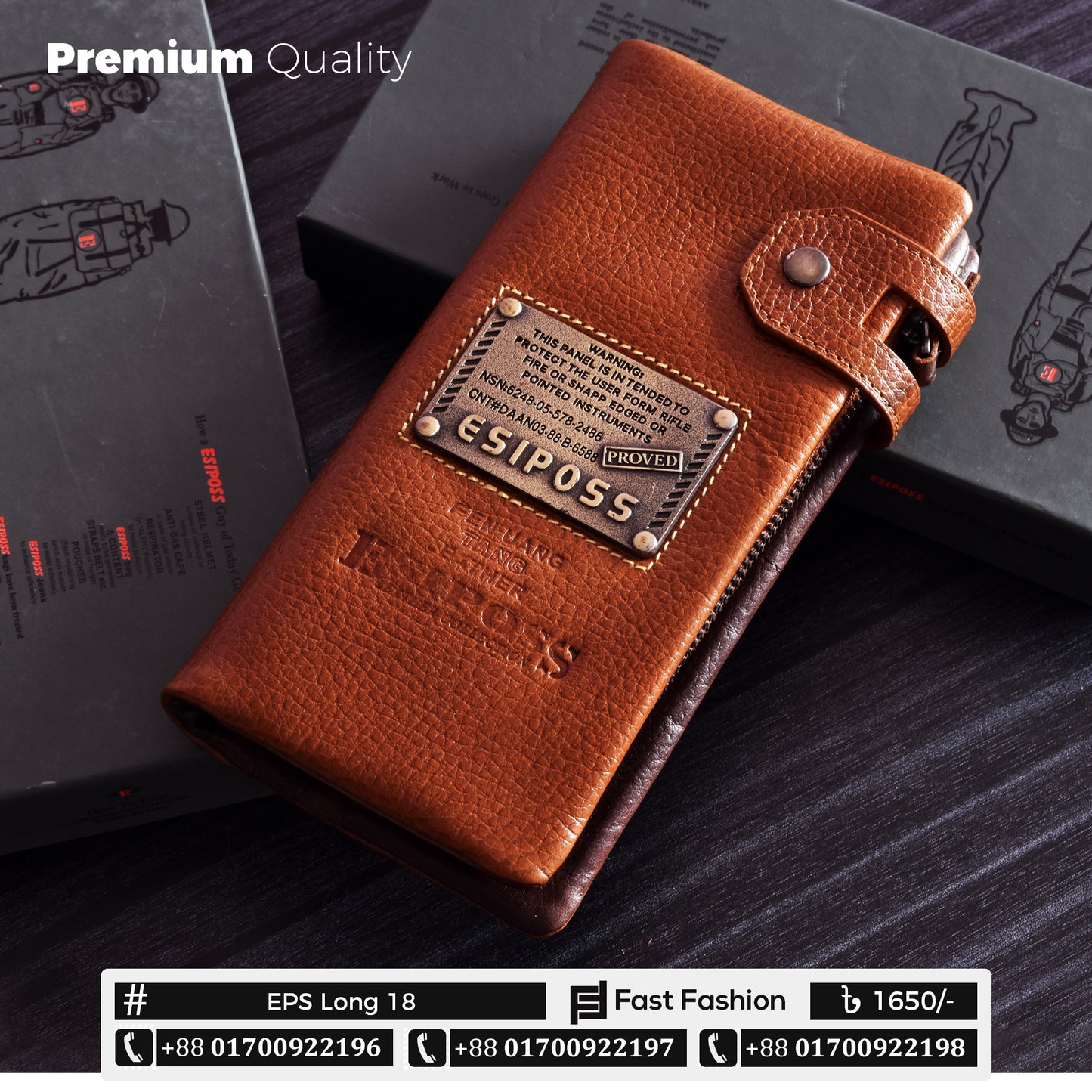 Original Esiposs Leather Long Wallet | Mobile Size Wallet | EPS Long 18
