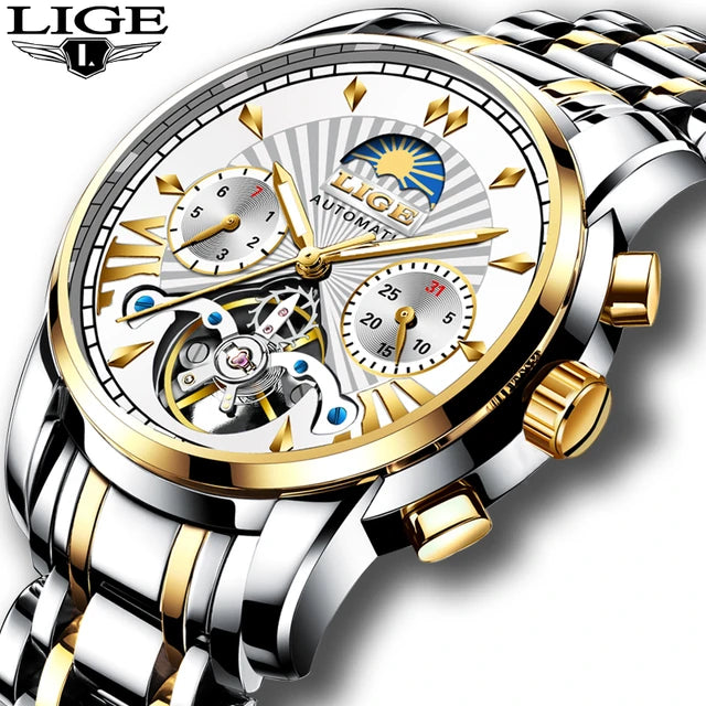LIGE Automatic Mechanical Watch Lige 22 Fast Fashion