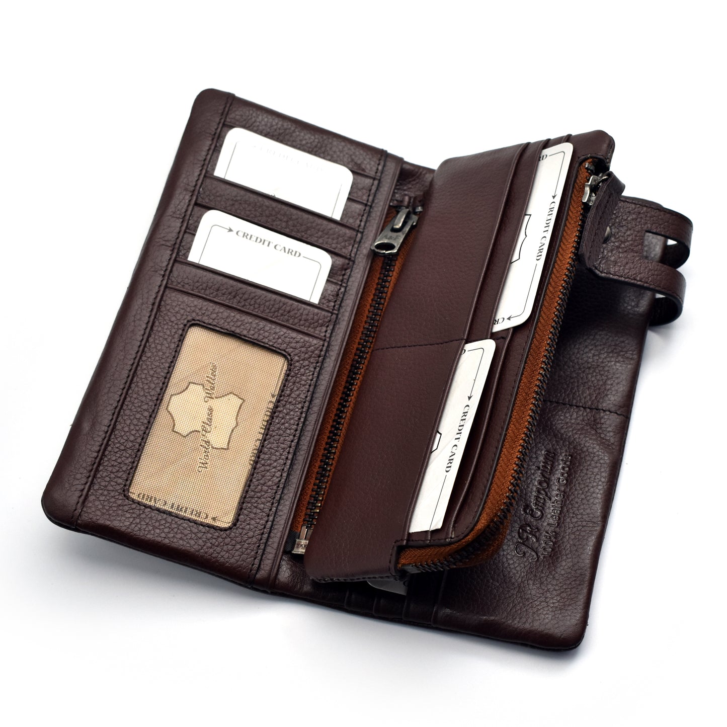 New Premium Quality Original Leather Long Wallet | JP Wallet 72 Chocoalte