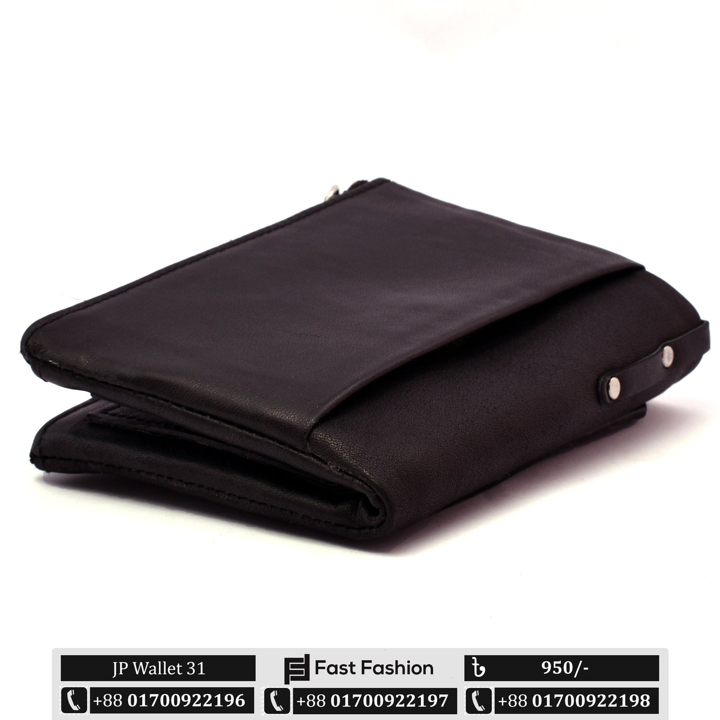 Black Pocket Size Premium Leather Wallet | JP Wallet 31