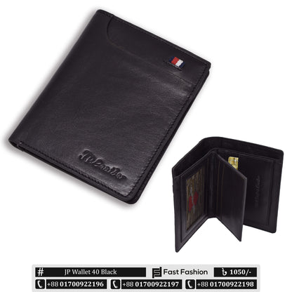 Original Leather Wallet Pocket Size | JP Wallet 40 Black | Online Shopping in Bangladesh