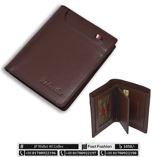 Original Leather Wallet Pocket Size | JP Wallet 40 Coffee | Online Shopping in Bangladesh