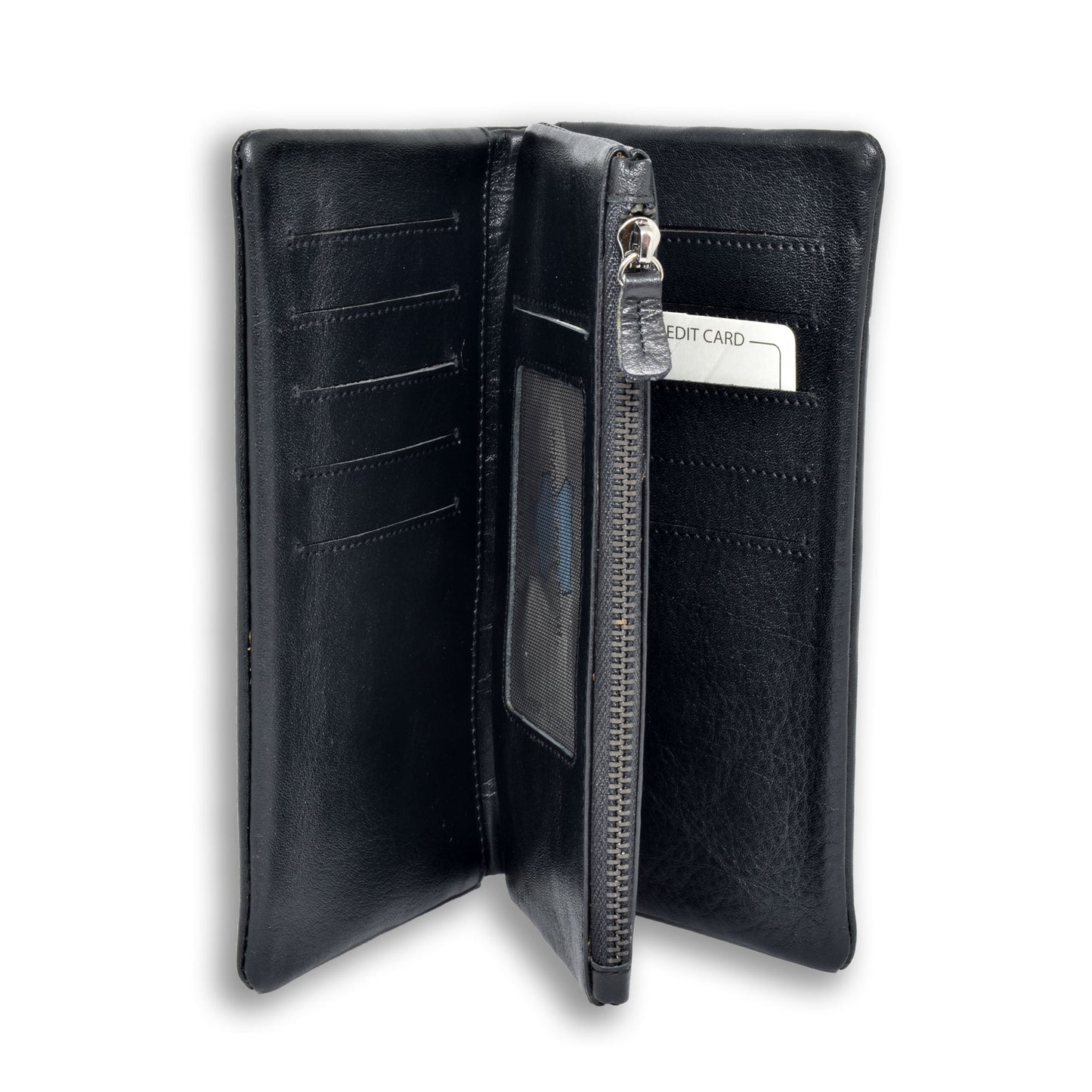 3 Part Long Premium Leather Wallet for Men | JP Wallet 41 Black
