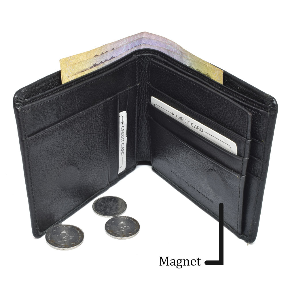 Black Pocket Size Premium Leather Wallet | JP Wallet 42 Black